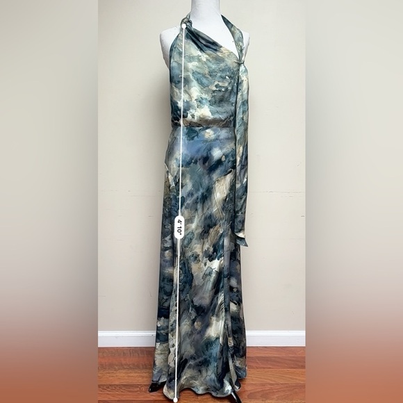 ZARA PRINTED HALTER DRESS LIMITED EDITION BLUE SIZE SMALL - Picture 11 of 11